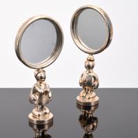 Pair of Tom Otterness Sterling Silver Worker Mirrors , Sculptures - Sold for $1,750 on 01-29-2022 (Lot 443).jpg